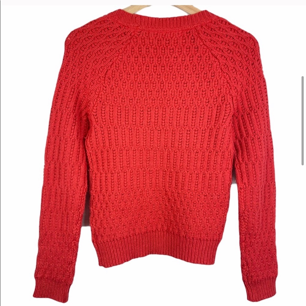 Anthropologie Sparrow Hamilton Cottage Cable Knit Rust Orange Sweater Size small - Picture 6 of 6